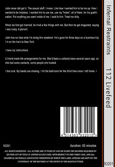 INFERNAL RESTRAINTS - 112 Livefeed | Belrose | DVD(back cover)