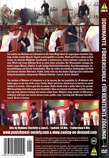 Dominante Fand#246;rderschule Fand#252;r Renitente Zand#246;glinge | LENA K. | DVD(back cover)