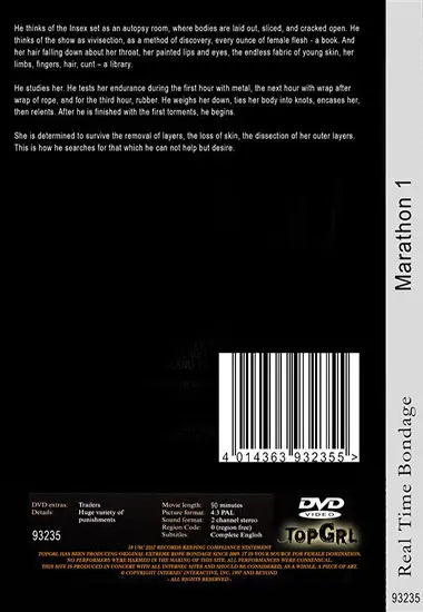 REAL TIME BONDAGE - Marathon 1 | Belrose | DVD(back cover)