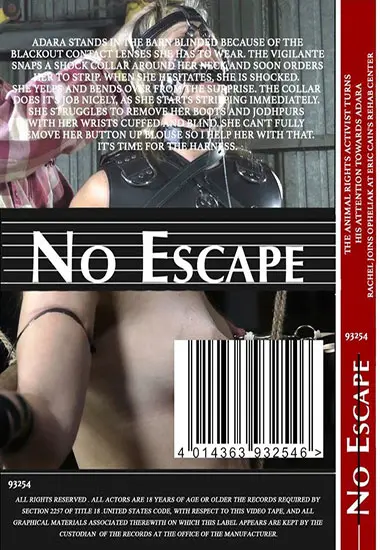 NO ESCAPE - The Animal Rights Activist Turns His Attention Towards Adara | Belrose | DVD(back cover)