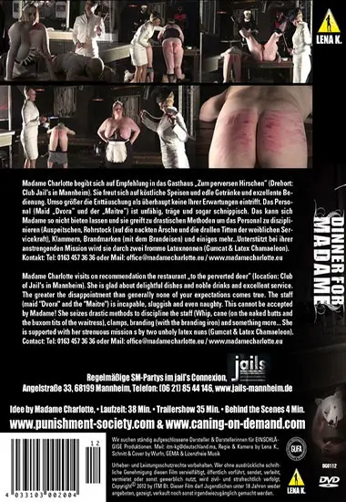 Dinner For Madame | LENA K. | DVD(back cover)