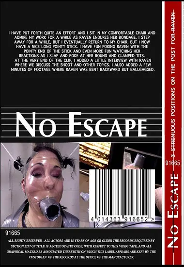 NO ESCAPE - 3 Strenuous Positions On The Post Of Raven | Belrose | DVD(back cover)