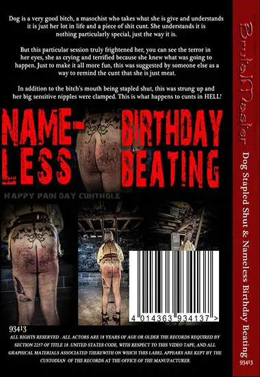 BRUTAL MASTER - Dog Stapled Shut andamp; Nameless Birthday Beating | Belrose | DVD(back cover)