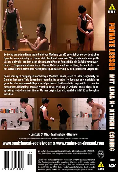 Private Lesson Mit Lena K.: Xtreme Caning | LENA K. | DVD(back cover)