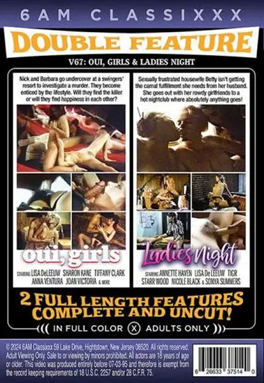 Double Feature V67: Oui, Girls/Ladies Night | 6AM Studios | DVD(back cover)