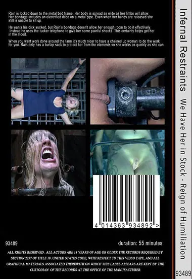 INFERNAL RESTRAINTS - We Have Her In Stock - Reign Of Humiliation | Belrose | DVD(back cover)