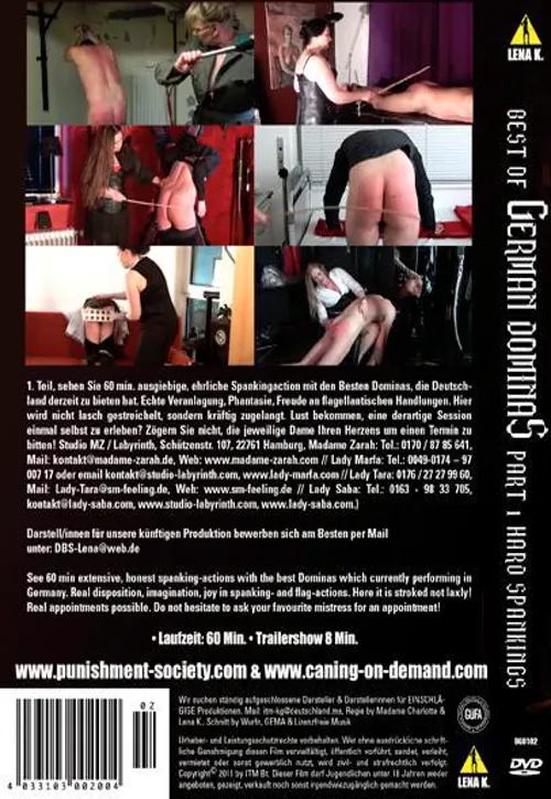 Best Of German Dominas Part 1: Hard Spankings | LENA K. | DVD(back cover)