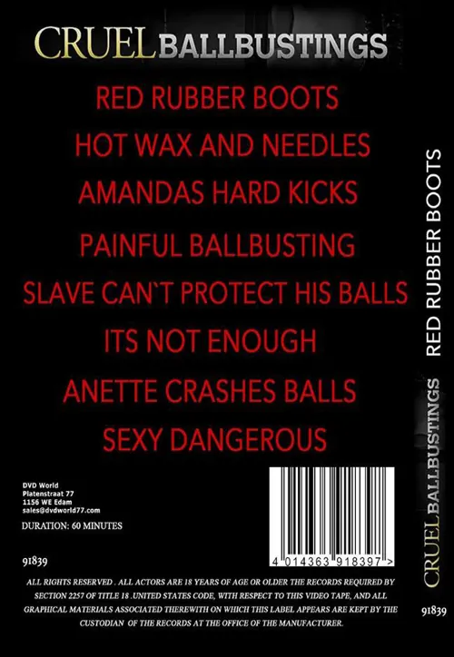 CRUEL BALLBUSTINGS - Red Rubber Boots(BDSM 2)(back cover)
