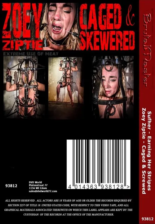 BRUTAL MASTER - Sufher - Earning Her Stripes / Zoey Ziptie - Caged and Screwed | BDSM 2 | DVD(back cover)