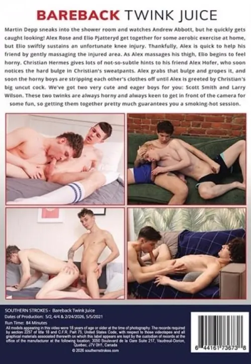 Bareback Twink Juice | Southern Strokes | DVD(back cover)