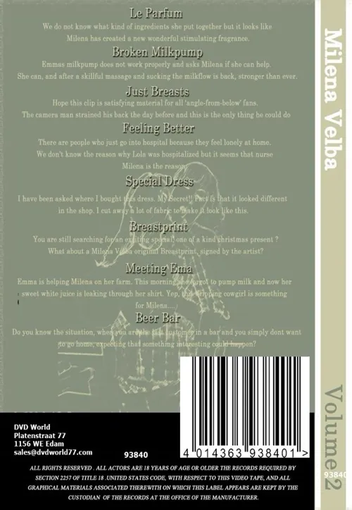 MILENA VELBA - Milena Velba Volume 2 | BDSM 2 | DVD(back cover)
