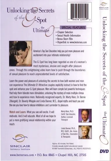 UNLOCKING THE SECRETS OF THE G-SPOT | Ultimate | DVD(back cover)