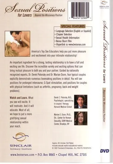 SEXUAL POSITIONS FOR LOVERS | Ultimate | DVD(back cover)
