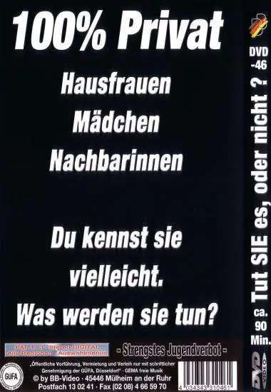 Tut SIE es, oder nicht? | BB-Video | DVD, Download, VOD(back cover)