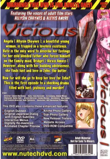 Vicious Vol. 1 | NuTech Digital | DVD(back cover)