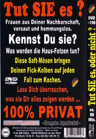 Tut Sie Es? DVD-156 | BB-Video | DVD, Download, VOD(back cover)