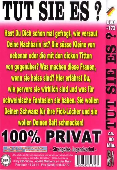 Tut Sie Es? DVD-172 | BB-Video | DVD, Download, VOD(back cover)
