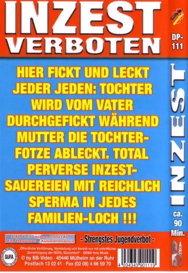 INZEST DP-111 | BB-Video | DVD, Download, VOD(back cover)