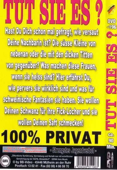 TUT SIE ES? DVD-196 | BB-Video | DVD, Download, VOD(back cover)