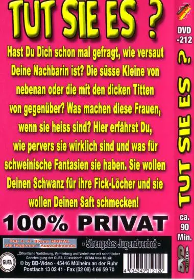 TUT SIE ES? DVD-212 | BB-Video | DVD, Download, VOD(back cover)