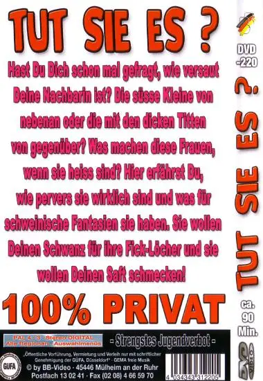 TUT SIE ES? DVD-220 | BB-Video | DVD, Download, VOD(back cover)