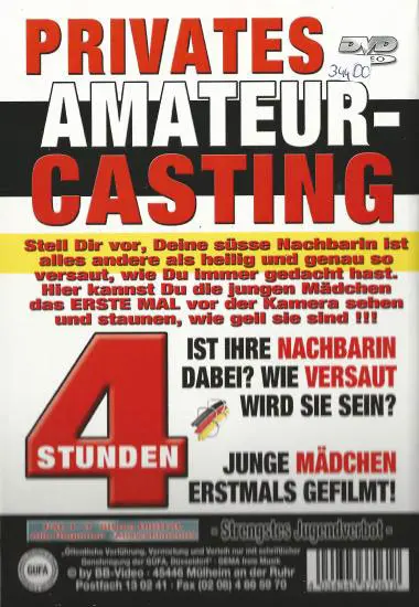 Privates Amateur-Casting ED-61 | BB-Video | DVD(back cover)