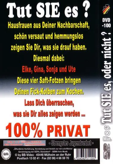 TUT SIE ES? DVD-100 | BB-Video | DVD, Download, VOD(back cover)