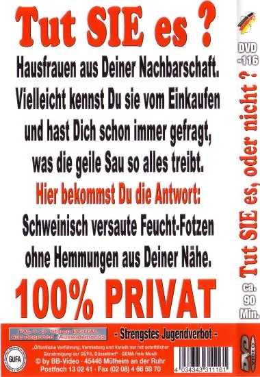 TUT SIE ES? DVD-116 | BB-Video | DVD, Download, VOD(back cover)