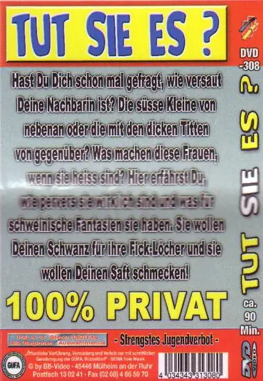 TUT SIE ES? DVD-308 | BB-Video | DVD, Download, VOD(back cover)