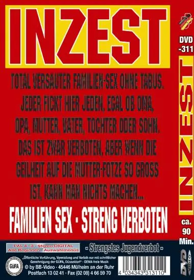 Inzest DVD-311 | BB-Video | DVD, Download, VOD(back cover)