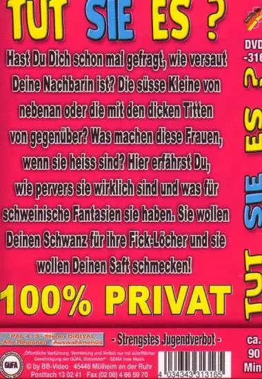 Tut Sie es? DVD-316 | BB-Video | DVD, Download, VOD(back cover)