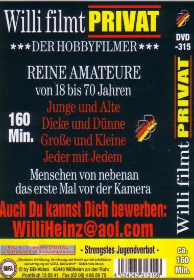 Willi filmt PRIVAT | BB-Video | DVD, Download, VOD(back cover)