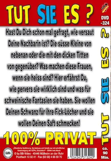 Tut Sie es? DVD-324 | BB-Video | DVD, Download, VOD(back cover)