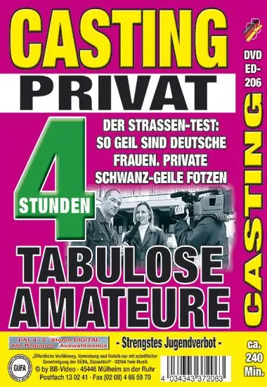 Casting privat - tabulose Amateure | BB-Video | DVD(back cover)