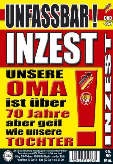 Inzest - Unfassbar | BB-Video | DVD, Download, VOD(back cover)