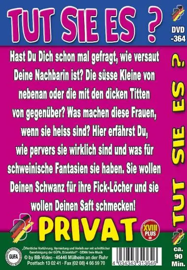 Tut Sie es? DVD-364 | BB-Video | DVD, Download, VOD(back cover)