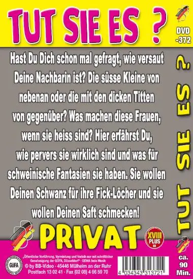 Tut Sie Es? DVD-372 | BB-Video | DVD, Download, VOD(back cover)