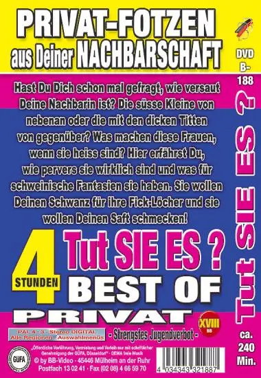 Tut Sie Es? Best of B-188 | BB-Video | DVD(back cover)