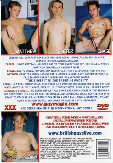 British Guys Live #1(Pacific Sun Ent.) (Download available)(back cover)