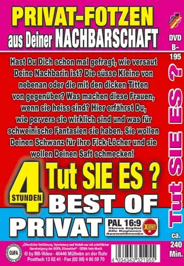 Private Fotzen aus deiner Nachbarschaft | BB-Video | DVD, Download, VOD(back cover)