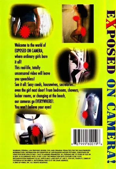 Exposed On Camera! | V9 Video | DVD, Download, VOD(back cover)