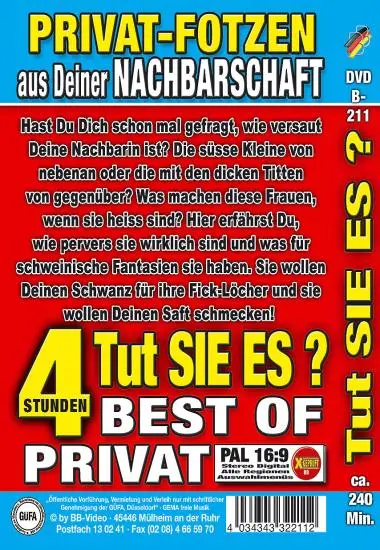 Tut Sie Es? B-211 | BB-Video | DVD(back cover)