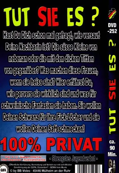 Tut SIe Es ? DVD-252 | BB-Video | DVD, Download, VOD(back cover)