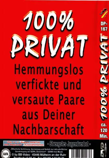 100% Privat | BB-Video | Download, VOD(back cover)