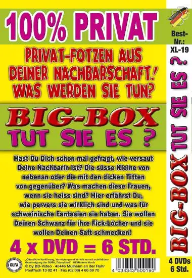Big Box Tut Sie es? XL-19 | BB-Video | DVD(back cover)