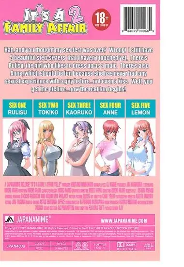 It's A Family Affair Vol. 2 | JAPANANIME | DVD(back cover)