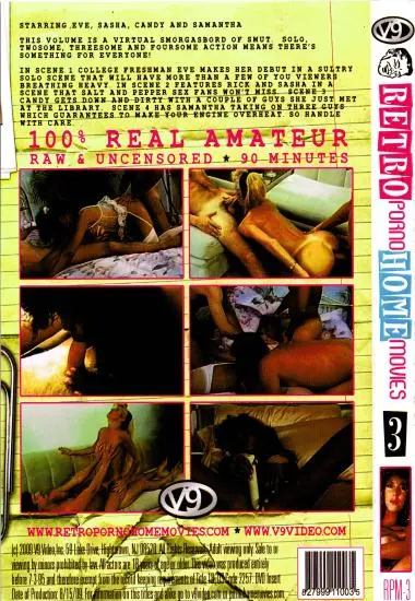 Retro Porno Home Movies 3 | V9 Video | DVD, Download, VOD(back cover)