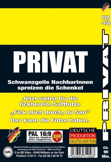 Privat DVD456 | BB-Video | DVD, Download, VOD(back cover)