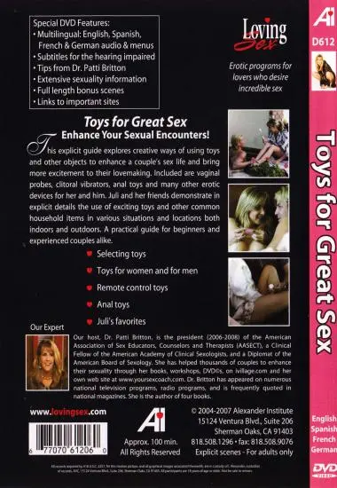 Toys for Great Sex(Alexander Institute) at sexvideoall.com(back cover)