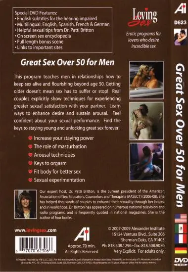 Great Sex Over 50 For Men 1(Alexander Institute)(back cover)